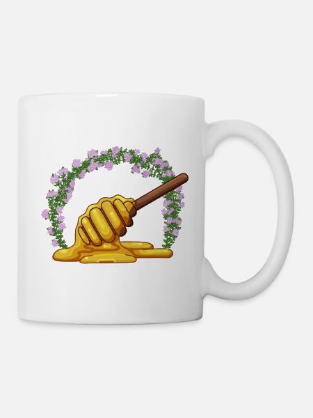 Honig-Thymian-Girlande - Tasse - Weiß