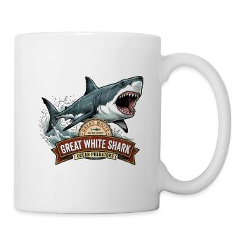 Weißer Hai/menschenfressender Hai - Tasse - Weiß - Rechts