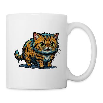 Nasskatze Neon-Wasser-Splash - Tasse - Weiß - Rechts