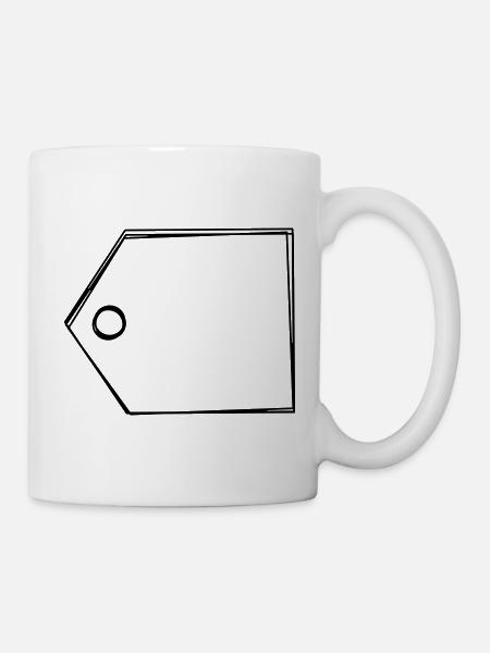 Etikett handgezeichnet - Tasse - Weiß