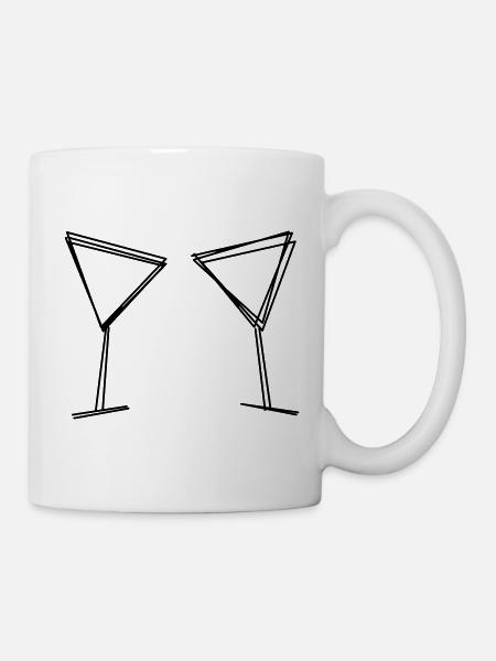 Zwei Gläser handgezeichnet - Tasse - Weiß