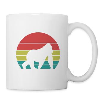 Affe Retro Silhouette - Tasse - Weiß - Rechts