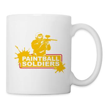 Paintball Soldiers Yellow Player Splatter Art - Tasse - Weiß - Rechts