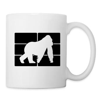 Affen Silhouette - Tasse - Weiß - Rechts