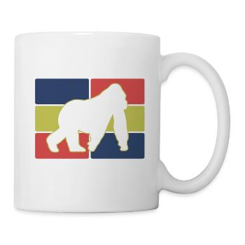 Affen Silhouette Retro - Tasse - Weiß - Rechts