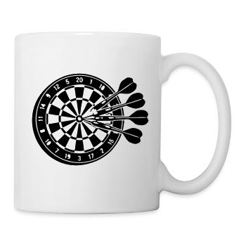 Dartscheibe Pfeile 3D Grafik - Tasse - Weiß - Rechts