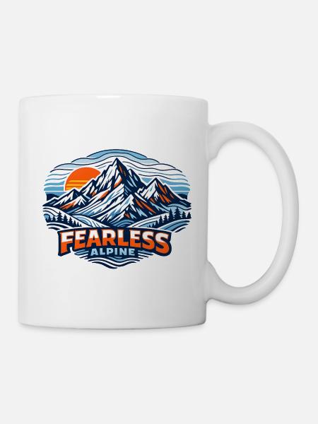Furchtlos Alpenpanorama - Tasse - Weiß
