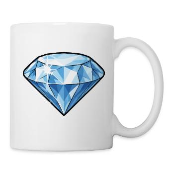 Glitzernder Blau Diamant - Tasse - Weiß - Rechts