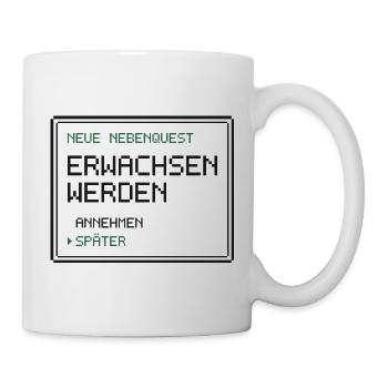 Neue Nebenquest Erwachsen werden - Pixel Retro - Tasse - Weiß - Rechts