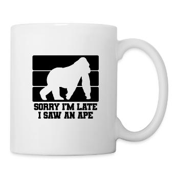 Affe Spruch Humor - Tasse - Weiß - Rechts