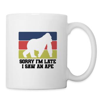 Affe Retro Spruch - Tasse - Weiß - Rechts