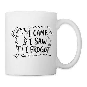 Frosch - I came I saw I frogot - Spruch lustig - Tasse - Weiß - Rechts