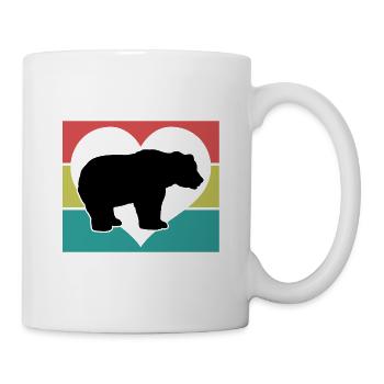 Bär Herz Retro-Style - Tasse - Weiß - Rechts