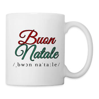 Buon Natale Frohe Weihnachten auf Italienisch - Tasse - Weiß - Rechts