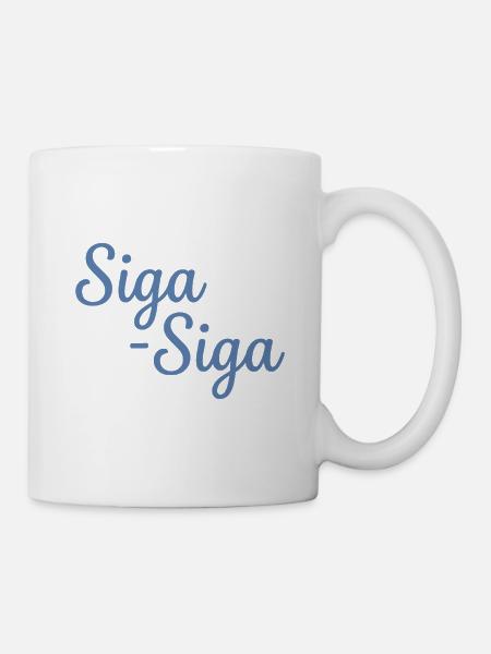 Siga Siga Griechisches Zitat: Nimm es locker - Tasse - Weiß