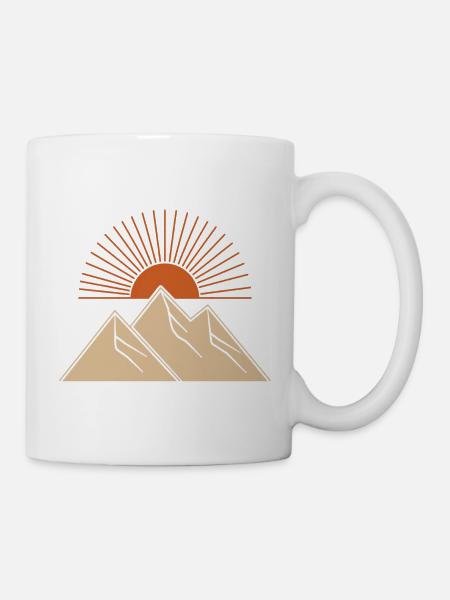Sonnenaufgang auf den Gipfeln - Tasse - Weiß