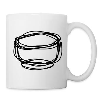 Futternapf handgezeichnet - Tasse - Weiß - Rechts