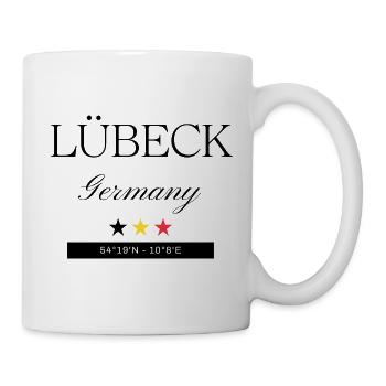 Lübeck Deutschland Souvenir – Reise minimalistisch - Tasse - Weiß - Rechts
