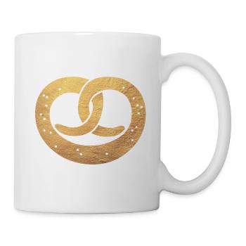 Bretzel Gold Oktober Salz Backwaren Bayern feiern - Tasse - Weiß - Rechts
