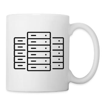 Rechenzentrum-Server-Zeilen-Symbol - Tasse - Weiß - Rechts