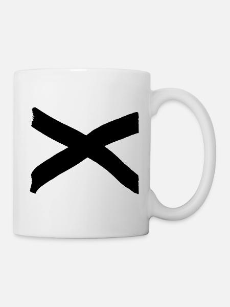 X Kreuz Symbol Verbot - Tasse - Weiß