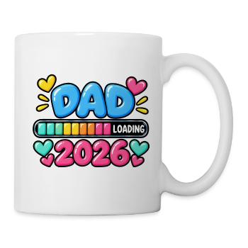 Papa lädt 2026 – Neue Vater-Ankündigung - Tasse - Weiß - Rechts
