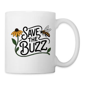 SAVE THE BUZZ – Bienen und Biodiversität - Tasse - Weiß - Rechts