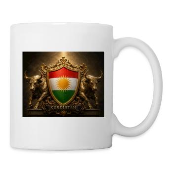 Kurdistan-Schildemblem mit Stieren - Tasse - Weiß - Rechts