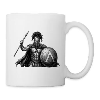 Spartanischer Krieger mit Schild - Tasse - Weiß - Rechts