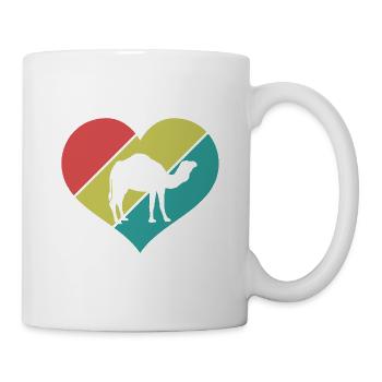 Kamel Herz Retro Look - Tasse - Weiß - Rechts