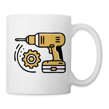 Akkuschrauber Werkzeug Icon - Tasse - Weiß - Rechts