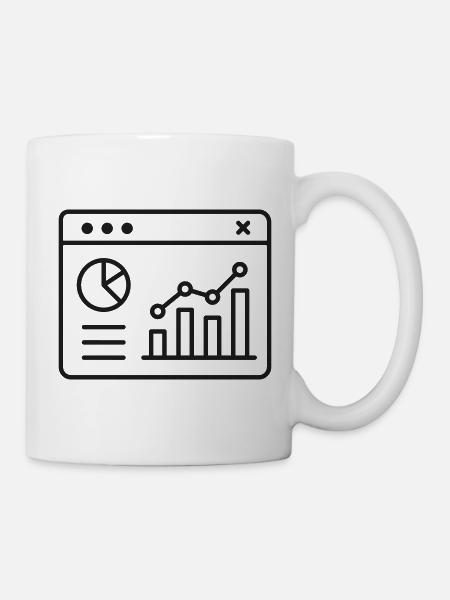 Dashboard Analytics Zeilen-Symbol - Tasse - Weiß