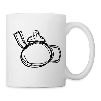 Teekanne handgezeichnet - Tasse - Weiß - Rechts