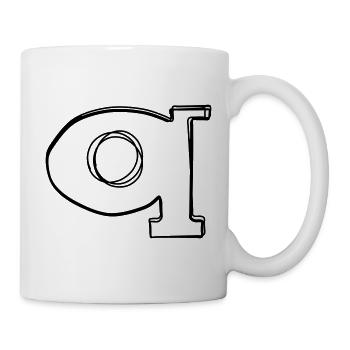 Kleinbuchstabe q handgezeichnet - Tasse - Weiß - Rechts