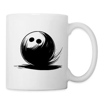 Bowlingkugel - Tasse - Weiß - Rechts