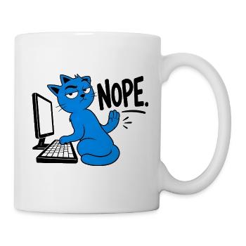 Katzen-Geek-Humor NEIN - Tasse - Weiß - Rechts