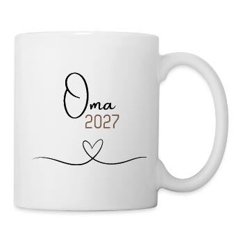Oma 2027 – Babyankündigung für die Oma, Geschenk - Tasse - Weiß - Rechts