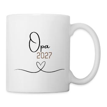 Opa 2027 – Babyankündigung für die Opa, Geschenk - Tasse - Weiß - Rechts