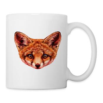 fuchsbaby Kopf Illustration - Tasse - Weiß - Rechts