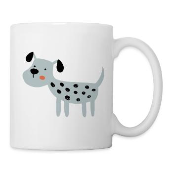 hellblauer Hund - Tasse - Weiß - Rechts