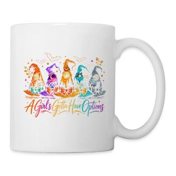 Bunte Hexenhut Halloween Optionen - Tasse - Weiß - Rechts