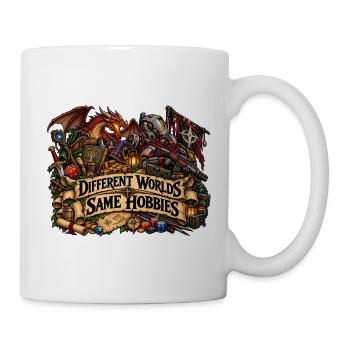 Verschiedene Welten Gleiche Hobbys - Tasse - Weiß - Rechts