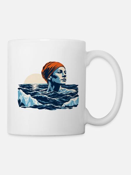 Eisbaden Winterruhe - Tasse - Weiß