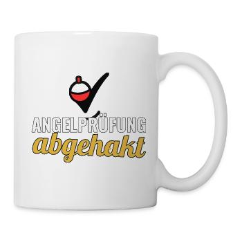 Angler Geschenk nach bestandener Angelprüfung - Tasse - Weiß - Rechts