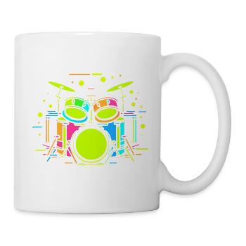 Drum Kit Comic - Tasse - Weiß - Rechts