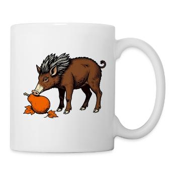 Wildschwein an der Birne - Tasse - Weiß - Rechts
