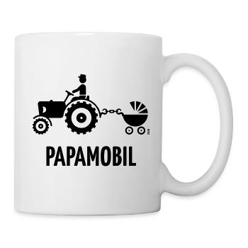 Papamobil (Trecker Und Kinderwagen / Black) - Tasse - Weiß - Rechts