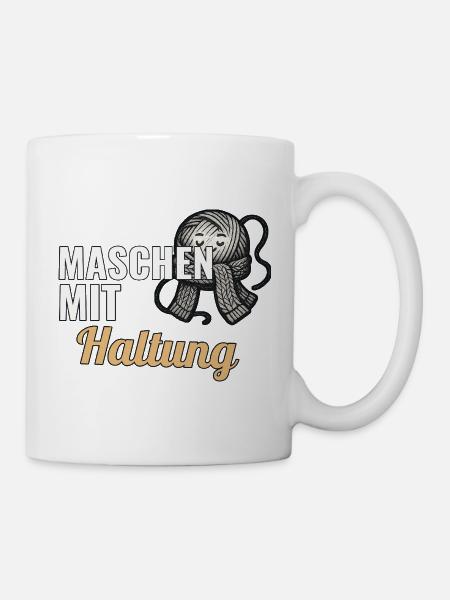Strickanfänger Geschenk zum ersten Strickstück - Tasse - Weiß