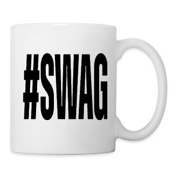Hashtag Swag Männer und Frauen Lustig - Tasse - Weiß - Rechts