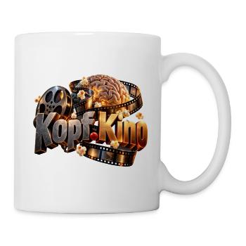Kopf Kino Filmhirn Popcorn - Tasse - Weiß - Rechts